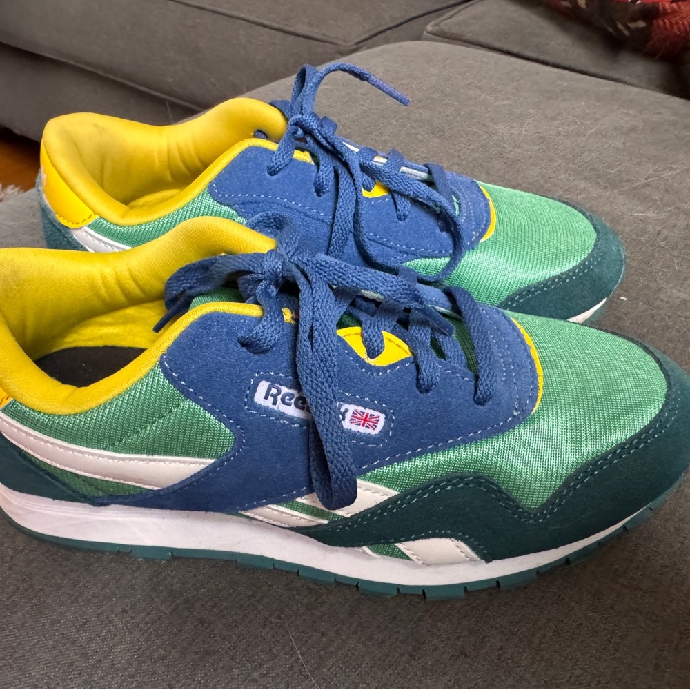 Reebok Kids' Blue, Green, and Yellow Sneakers